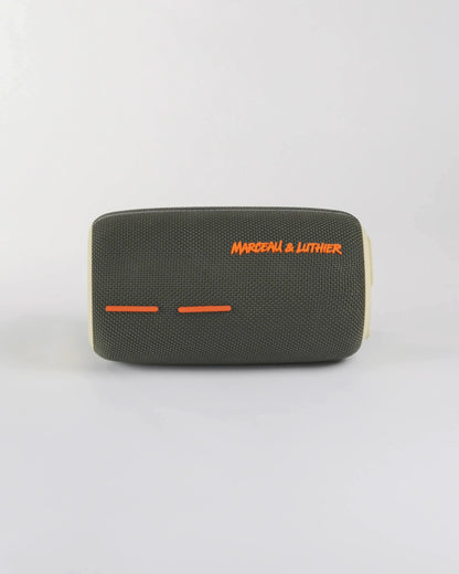 The Pigalle speaker resting horizontally, demonstrating its versatile design for different urban environments.