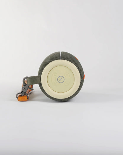 Top-down view of the Pigalle speaker control panel featuring touch-sensitive icons and graffiti-style branding.